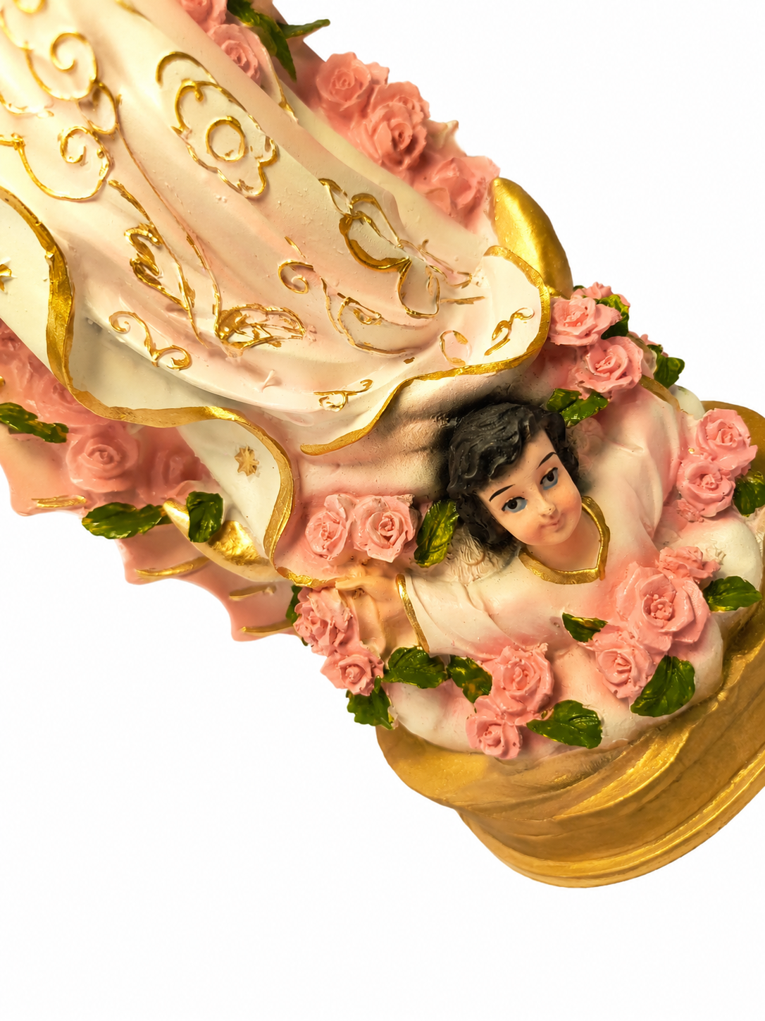 Figura de Virgen Rosa — detalle 1