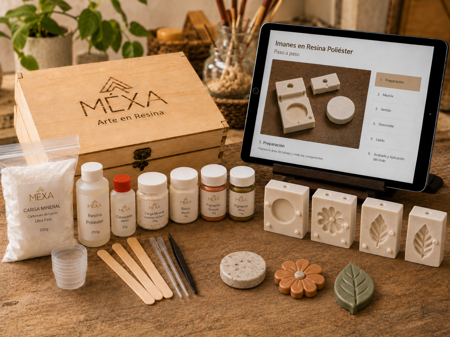 Kit y curso de imanes en resina