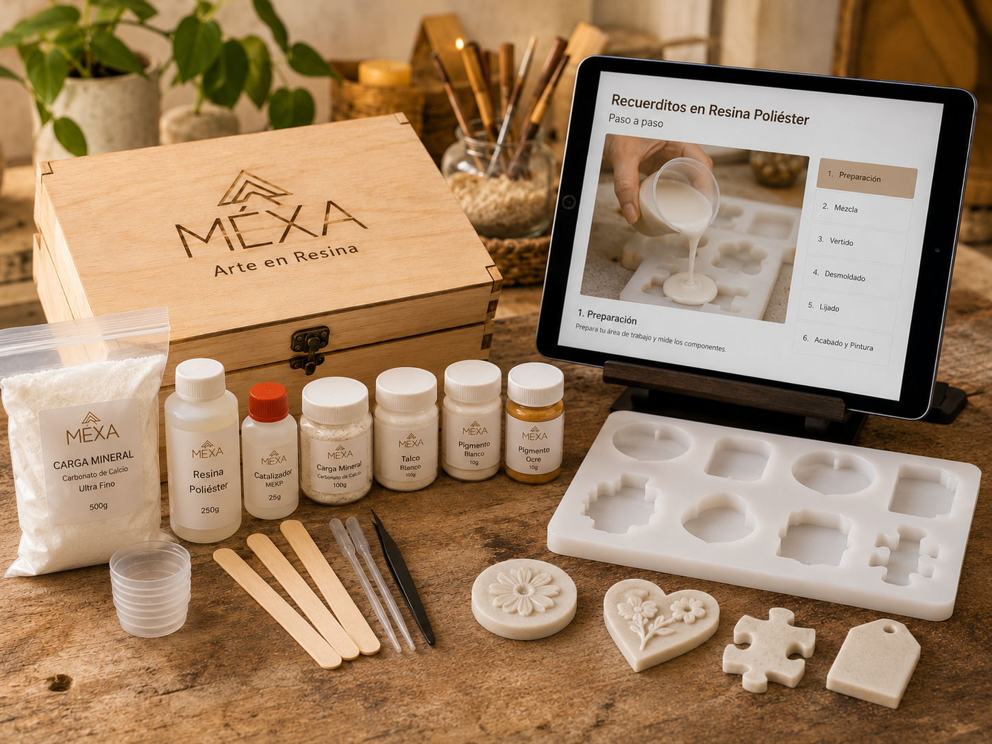 Kit y curso de recuerditos en resina